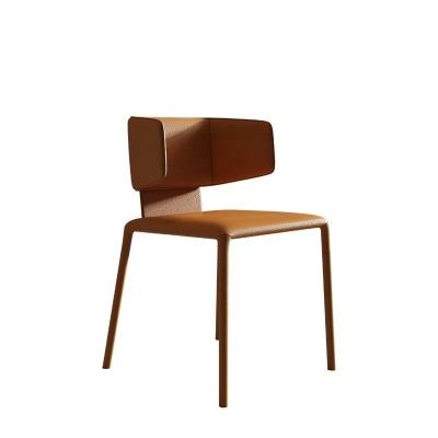 China Wholesale Omici Adjustable Home (Others) Restaurant Furniture Set Modern Dining Chair Hotel Saddle Back Leather High Chair for sale