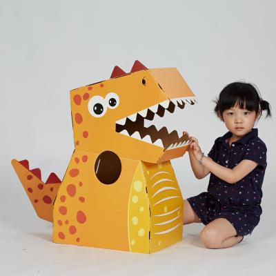 China Portable China Dinosaur Cardboard Box Cardboard DIY Model Cardboard Aircraft Toy Paper Tank House Castle for sale