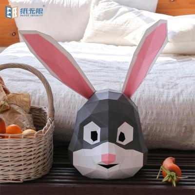 China Lovely cartoon style Halloween paper mask animal head mask handmade eco-friendly gift 3d paper mask molds for party for sale