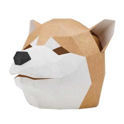 China Handmade China Akita Dog Art Decoration 3d Paper Animal Ornaments For Party for sale