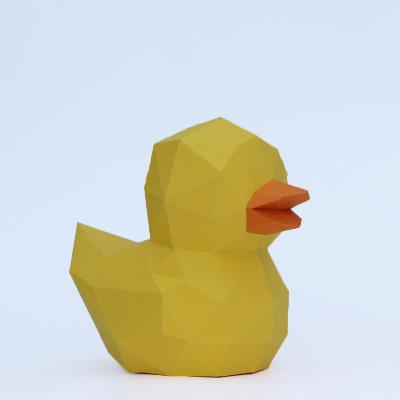 China 3D Ready Blow Festival Decoration Paper Infinity Small Duck Creative Home Decoration Lovely DIY Origami Art Yellow Geometric Handmade Pattern Cartoon for sale