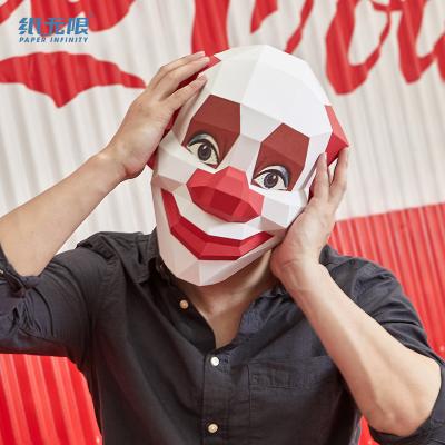 China Halloween Handmade Carnival Clown Happy Funny Scary Paper JOKER MASK For Party for sale