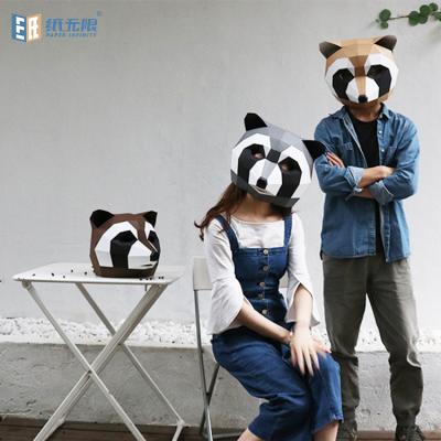 China High Quality Eco-Friendly Handmade Halloween Mask Molds Masquerade Masks DIY 3D Animal Paper Masks for sale