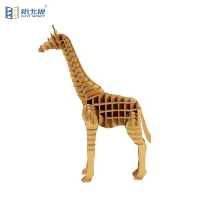 China High Quality Customized Wholesale Paper Jigsaw Puzzles DIY 3D Practice Fashion Giraffe 3d Paper Model Toy Cardboard Jigsaw Puzzles for sale