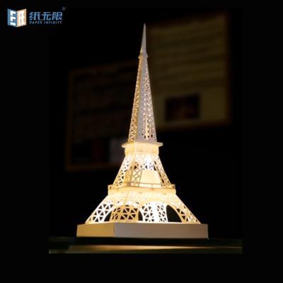 China High Quality Eco-friendly Antique Imitation Fashion Craft Paper 3D Led Light For Eiffel Tower for sale