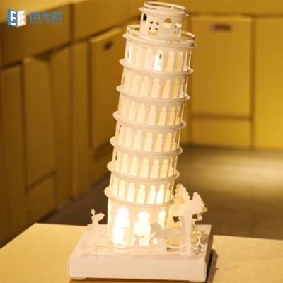 China New hot sale design decoration diy toy paper cutting paper carving lamp for kids and adults for sale