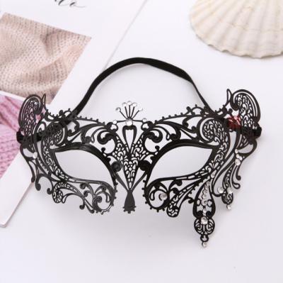 China Italian High-End Metal Mask Ultra-thin Metal Diamond-encrusted Party Performance Masquerade Face Cover for sale