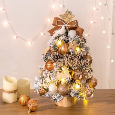 China PVC Christmas Tree Snow Spray Christmas Tree Set Small White Desktop Christmas Tree for sale