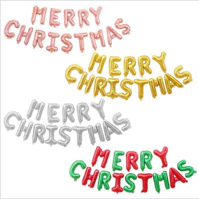 China Party Decoration 16 Inch Christmas Letter Set Merry Christmas Party Decorate Christmas Foil Balloons for sale