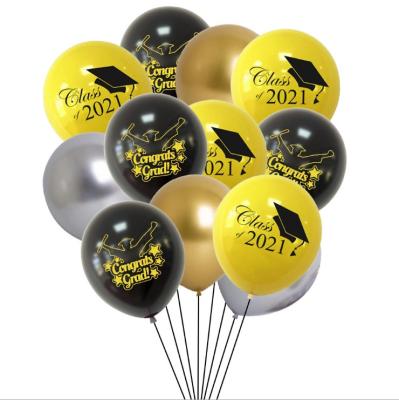 China Party Decoration 12 Inch Graduation Season Printed Latex Balloon Graduation Party Balloon Set for sale