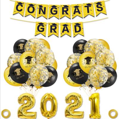 China Party Decoration Graduation Celebration Foil Balloon Set Flags Graduate Graduation Season Balloons for sale