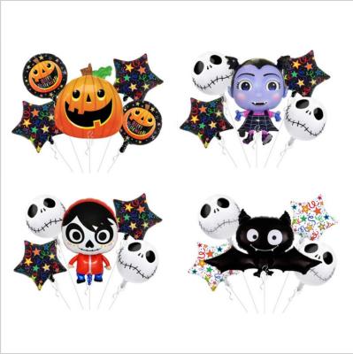 China Party Decoration Halloween Movie Foil Balloon Set Halloween Party Decoration Pumpkin Ghost Bat Decoration Balloon for sale