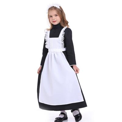 China Decoration Halloween Children Role Play Waiter Victoria Maid Party European National Costume for sale