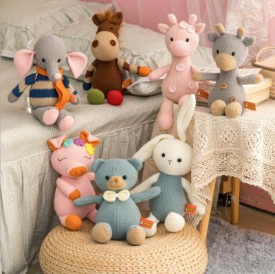 China Cute pig wool animal pink doll rabbit deer plush toy decoration doll gift toy for sale