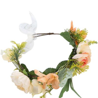 China Flower Garland Hair Decoration Studio Photography Daily Bohemian Handmade Bride Wedding Accessories Hair Accessories for sale