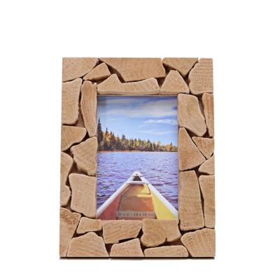 China Creative Wooden Picture Frame Craft Gift Hanging Wall Table Furnishing China Driftwood Wood Craft for sale