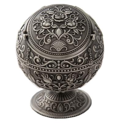 China India fashion creative retro metal open globe globe decoration with lid ashtray for sale