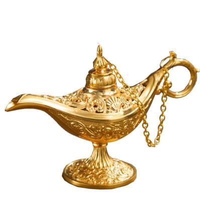 China India Aladdin Magic Lamp Metal Crafts Wishing Lamp Aromatherapy Furnace Home Decoration for sale