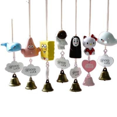 China China's new creative home ceramic wind chimes lovely cartoon pastoral crafts hangs wind chimes for sale