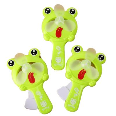 China Portable Hotel Cartoon Mini Frog Hand-Pressed Fan Frog Handheld Fan for sale