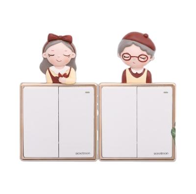 China Creative Wall Decoration Home Sticker WALL STICKER Resin Couples Switch Frameless Wall Sticker for sale