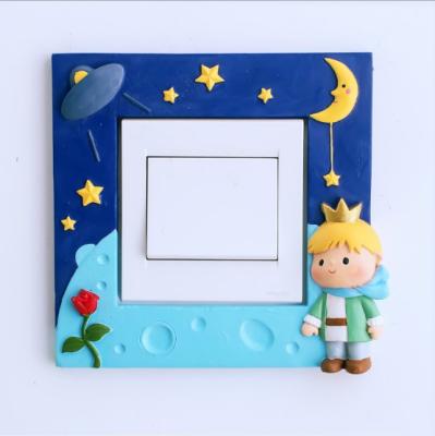 China WALL STICKER living room decoration little prince switch paste cover device resin wall decoration switch paste for sale