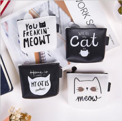 China Korean creative daily cartoon schoolgirl zero key bag silicone lovely cat wallet change portable wallet for sale