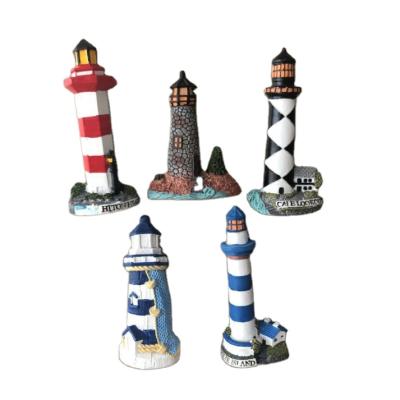 China Shape Creative Sea Lighthouse Cruise Ship Captain Character 3D Resin Fridge Magnet for sale