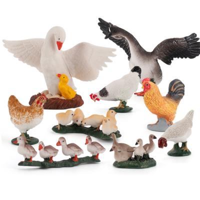 China Unpack toys 11 pieces of poultry and animals on the sand table in children's simulation farm animal static toy for sale