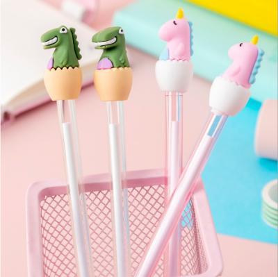 China New Version Eggshell Stem Small Dinosaur Pen Normal Korean Creative Transparent Neutral Stationery Student's Neutral Pen for sale