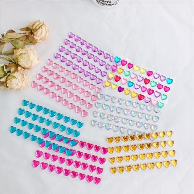 China Korean Statistical Institute of Sticker 12mm Girl Heart Diamond Love Sticker The Same Phone Case DIY Manual Three-dimensional Acrylic Diamond Sticker for sale