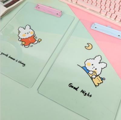 China Stationery Office Panel Clip A4 Student Stationery Plastic Clear Plastic Clipboard for sale