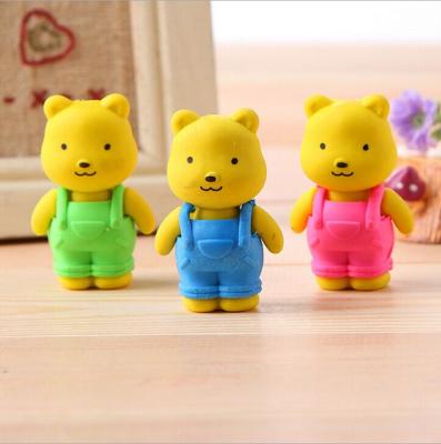 China Korean version of stationery creative cartoon belt strap bear eraser cute eraser student supplies office eraser for sale