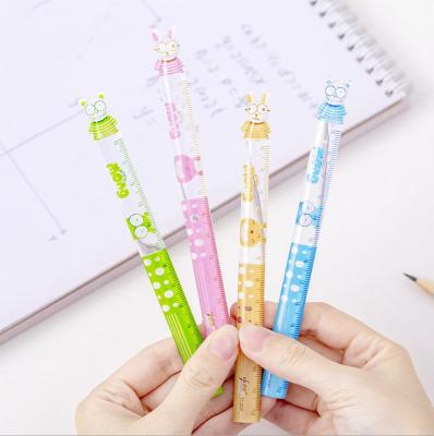 China Handsome Cartoon 12cm Ruler Ruler Shape Measuring Ruler Special Two-Pack Drawing Learning Stationery Student Professional Ruler for sale