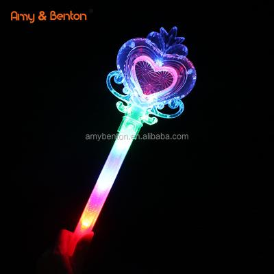 China Girls LED Flashing Light Up HeartStick Light Up Toys Event Party Birthday Party Luminous Toys Glow Stick LED Heart Flashing Magic Wand For Girls for sale