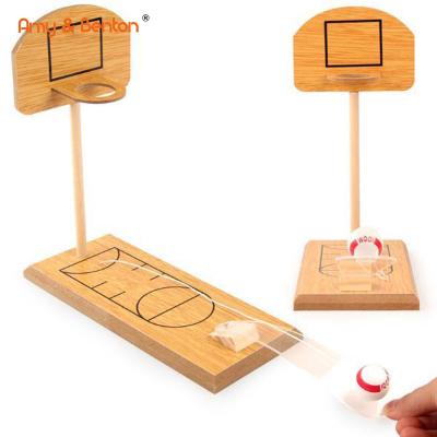 China Funny mini educational toy basketball table game toy finger basketball game indoor wooden desk toy for kids for sale