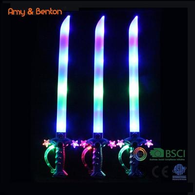 China Factory Price Plastic Sword Plastic Colorful Led Flashing Toy For Kids for sale