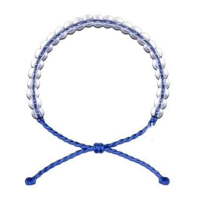 China Zooying RecycledClear Glass Casual/Sporting Handmade Weave String Ocean Adjustable Bracelet for sale