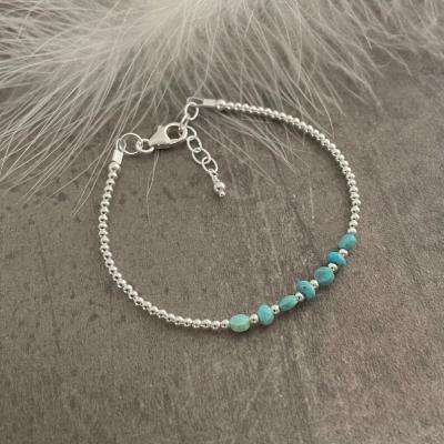 China Zooying December Lucky Stone Turquoise Silver Tasty Bracelet, Bracelets For Women for sale