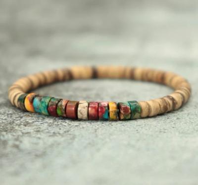 China Zooying FASHIONABLE natural imperial stone vintage wooden bracelet - handmade bracelet for men for sale