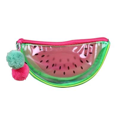 China New Convenient Cute Colorful Watermelon Fruit Silicon Waterproof Zipper Pencil Case For Students for sale