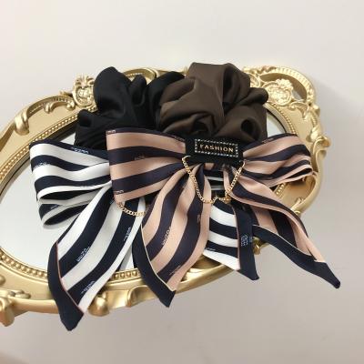 China Zooying Letter Bow Rhinestone Large Intestine Large Intestine Hair Ring Headband Hair Accessories Fashionable Simple Striped Retro for sale