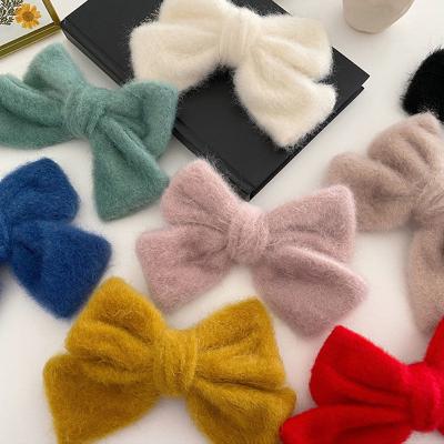 China Girls' Hair Decoration Zooying Fashion Plush Bow Hairpin Single Soft Soft Back Main Hair Clips Hair Accessories Wholesale Women for sale