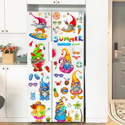 China New Gnome Store Glass Window Door Decoration Static Front Store Living Room Removable Stickers Wall Decals PVC Stickers for sale