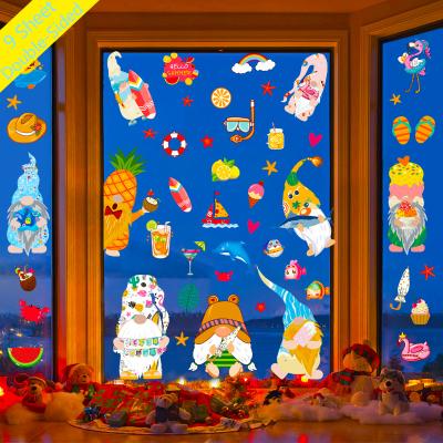 China Custom PVC Removable Static Removable Window Stickers Decal Refrigerator Room Refrigerator Room Stained Glass Stickers for sale