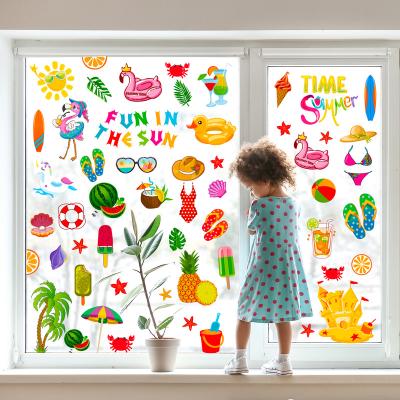 China Static Stickers Wall Baby Waterproof Removable Home Room Party Stained Glass Decoration Stickers Static Electricity Glass Stickers for sale