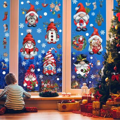 China Home Decoration Christmas Window Clings Gnome Window Decals Christmas Window Stickers Holiday Decorations Christmas Stickers for sale