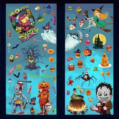 China Home Decoration Halloween Party Decorations Halloween Window Clings Scary Trick or Treat Window Stickers Decor Monster Decals for sale