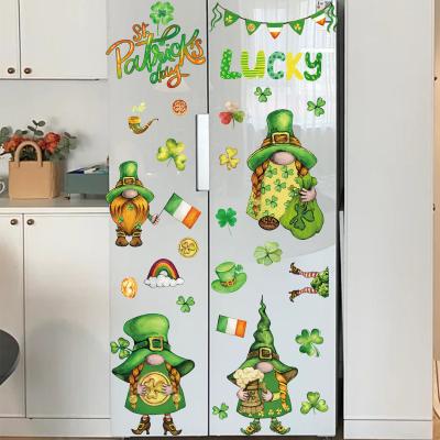 China Custom St Patrick's Day St Patrick's Day Home Wall Decal Home Decor St Patrick's Day Gift Stickers PVC Stained Glass Sticker for Cabinet for sale