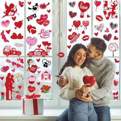 China 2024 Confession Home Custom Love Gnome Stickers Window Valentines Day Decoration Stickers Fridge Glass Stickers for sale